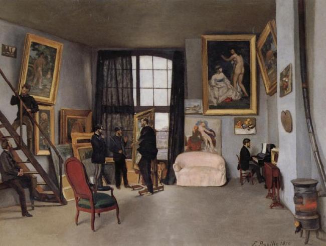 Frederic Bazille The Artist's Studio at 9 Rue de la Condamine in Paris Sweden oil painting art